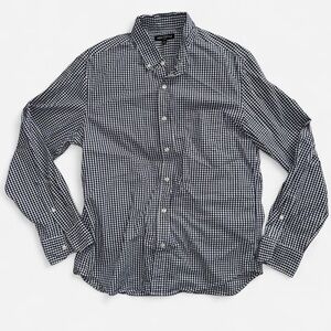 J.Crew Black and White Checkered Button Up Shirt Size L